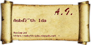 Asbóth Ida névjegykártya