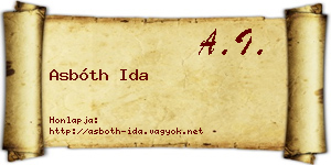 Asbóth Ida névjegykártya