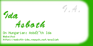 ida asboth business card
